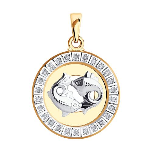 Золотая подвеска знак зодиака с фианитом SOKOLOV 032502