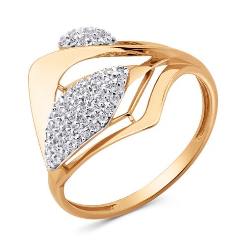 Золотое кольцо с фианитом ДИНАСТИЯ 033511-1102