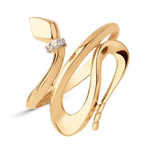 Золотое кольцо с фианитом ДИНАСТИЯ 034411-1102