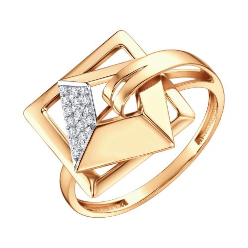 Золотое кольцо с фианитом ДИНАСТИЯ 034521-1102