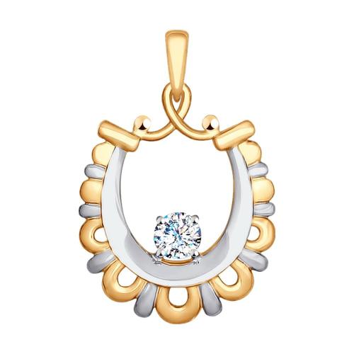 Золотая подвеска с фианитом SOKOLOV 035182