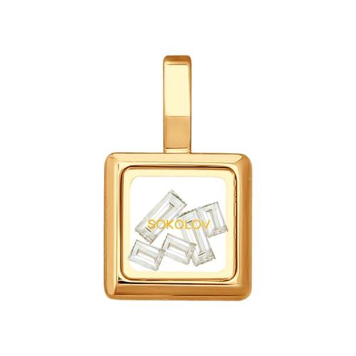 Золотая подвеска с кристаллом swarovski SOKOLOV 035354 Золотая подвеска с кристаллом swarovski SOKOLOV 035354