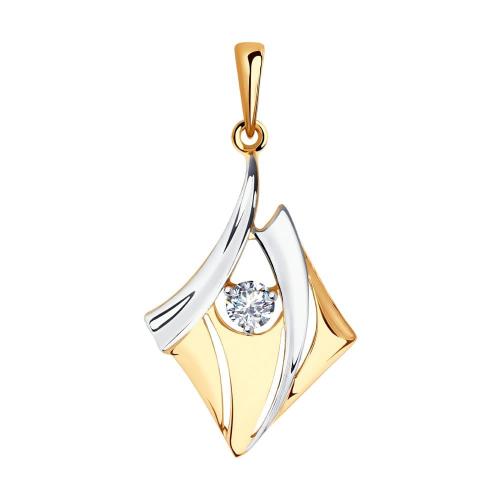 Золотая подвеска с фианитом SOKOLOV 035496