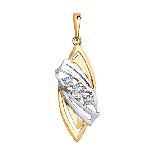 Золотая подвеска с фианитом SOKOLOV 035500