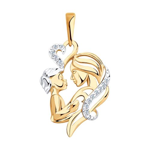 Золотая подвеска с фианитом SOKOLOV 035567