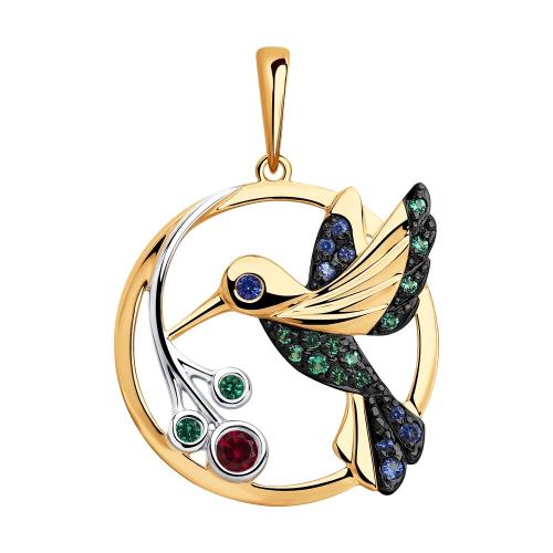 Золотая подвеска с корундом SOKOLOV 035591