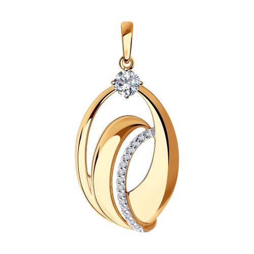 Золотая подвеска с фианитом SOKOLOV 035797