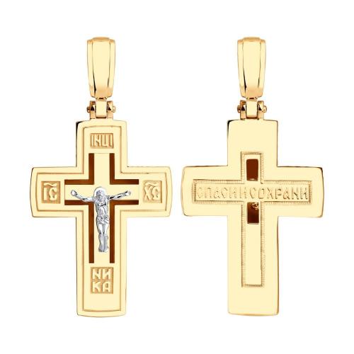 Золотая подвеска крест SOKOLOV 035836