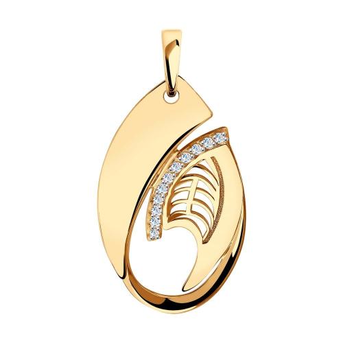 Золотая подвеска с фианитом SOKOLOV 035912