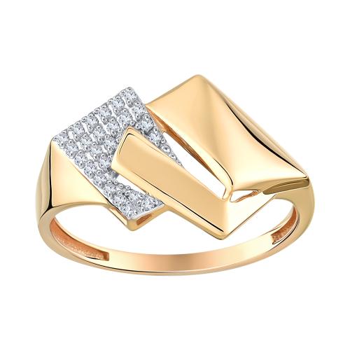 Золотое кольцо с фианитом ДИНАСТИЯ 037141-1102