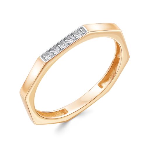 Золотое обручальное кольцо с цирконием ЗОЛОТЫЕ УЗОРЫ 04-51-0602-00