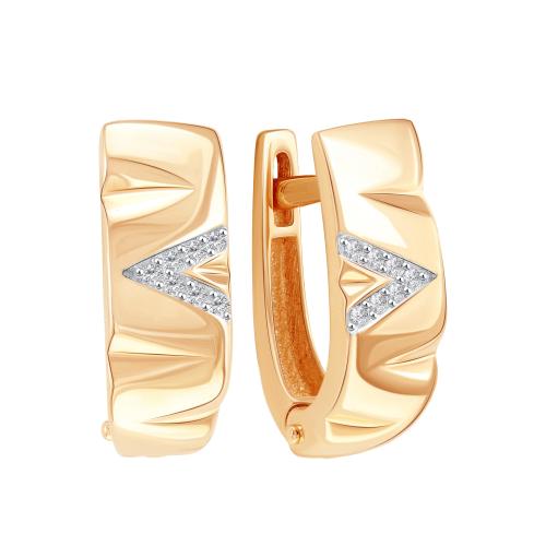 Золотые серьги с цирконием ЗОЛОТЫЕ УЗОРЫ 04-52-0599-00