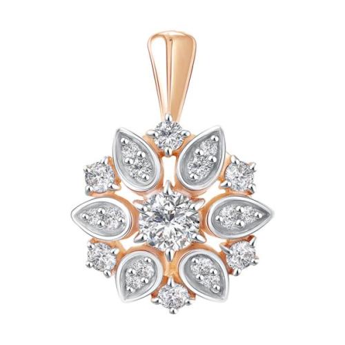 Золотая подвеска с цирконием ЗОЛОТЫЕ УЗОРЫ 04-53-0289-00