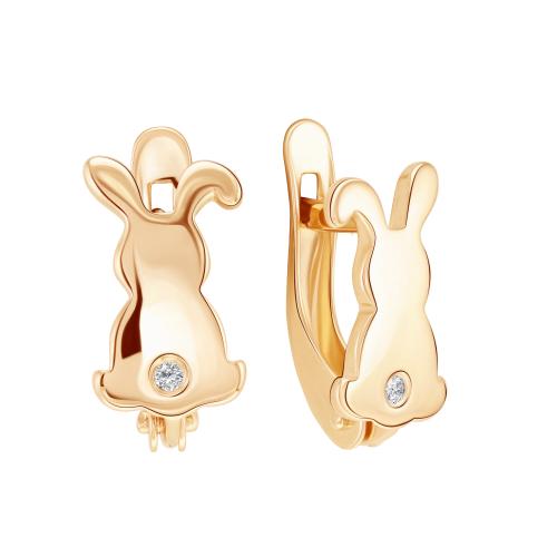 Золотые серьги с цирконием ЗОЛОТЫЕ УЗОРЫ 04-62-0269-00