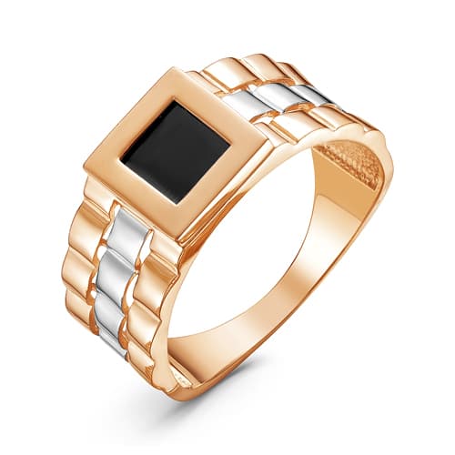 Мужская печатка из золота с фианитом DEL'TA 040213