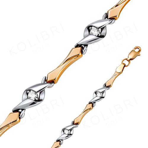 Золотой браслет с фианитом ВЫСТАВКА 0537-7190