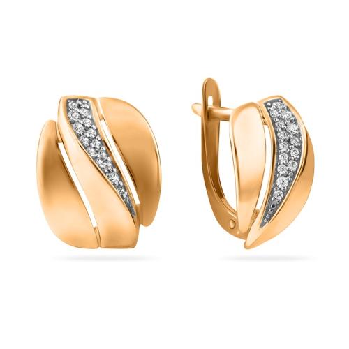 Золотые серьги с фианитом SANIS 08-216192