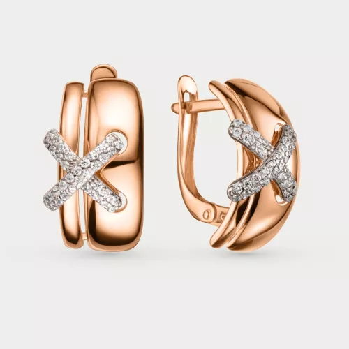 Золотые серьги с фианитом SANIS 08-217846