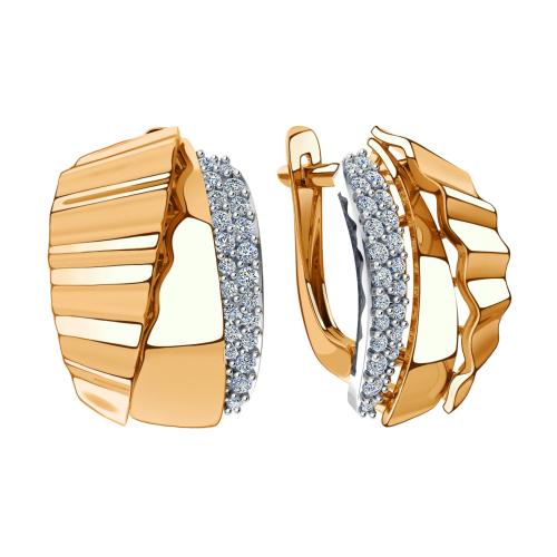 Золотые серьги с фианитом SANIS 08-218479 Золотые серьги с фианитом SANIS 08-218479
