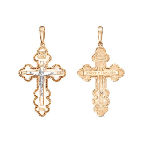 Золотая подвеска крест DEL'TA 0806633