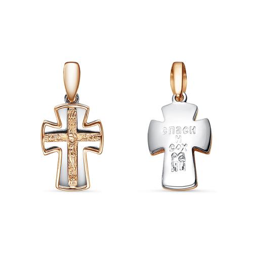 Золотая подвеска крест DEL'TA 080911