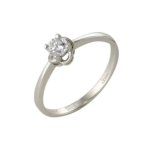 Помолвочное кольцо из белого золота с бриллиантом МАСТЕР БРИЛЛИАНТ 1-105-04