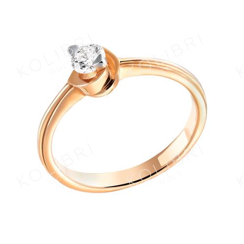 Золотое помолвочное кольцо с бриллиантом МАСТЕР БРИЛЛИАНТ 1-105-21