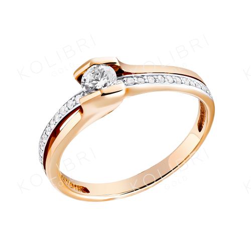 Золотое кольцо дорожка с бриллиантом МАСТЕР БРИЛЛИАНТ 1-106-345