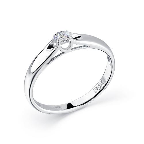 Помолвочное кольцо из белого золота с бриллиантом МАСТЕР БРИЛЛИАНТ 1-106-666
