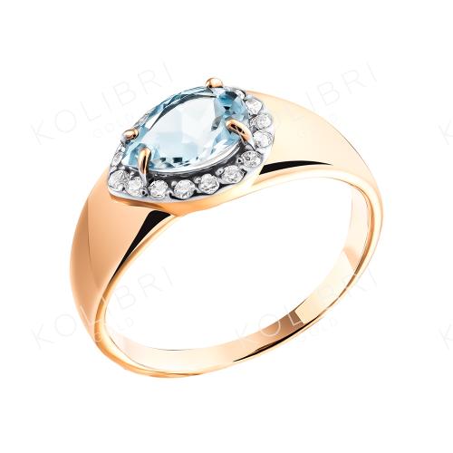 Золотое кольцо с топазом и фианитом БОЛЬШАКОВ 1-701т Золотое кольцо с топазом и фианитом БОЛЬШАКОВ 1-701т