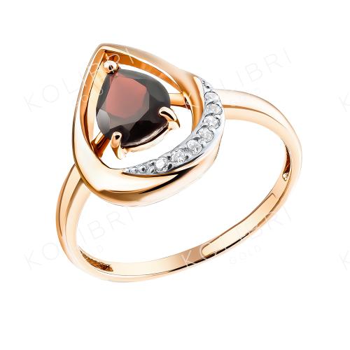 Золотое кольцо с гранатом БОЛЬШАКОВ 1-760г