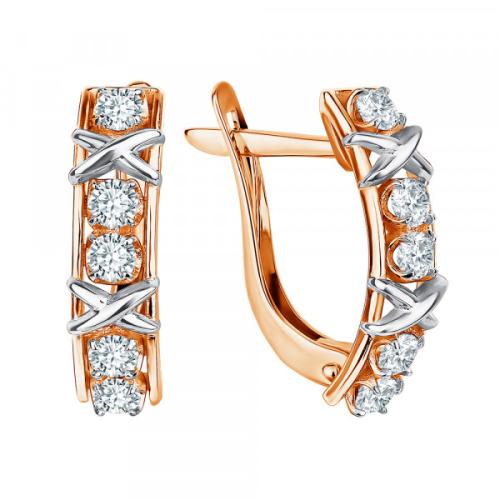 Золотые серьги с фианитом ТАЛАНТ 10-02-0001-29629