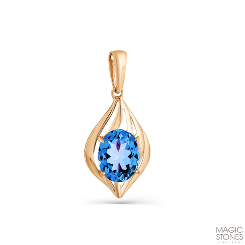 Золотая подвеска с топазом МАСТЕР БРИЛЛИАНТ 10-1-116-1300-010