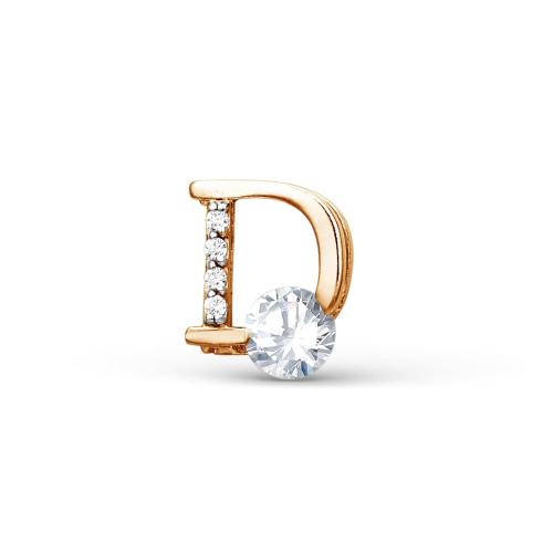Золотая подвеска буква с фианитом ДИНАСТИЯ 100048-1102