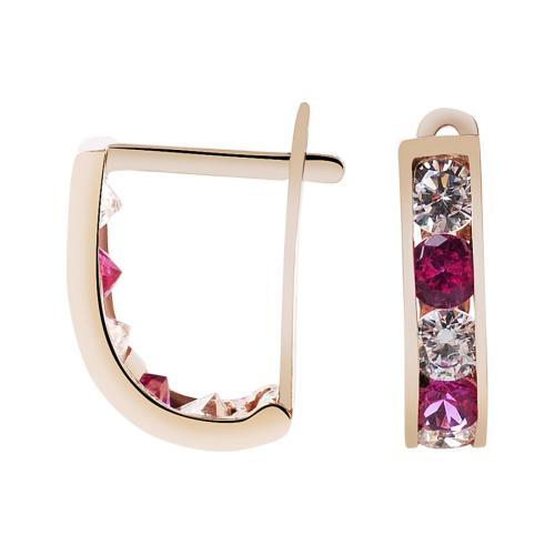 Золотые серьги с фианитом ВЫСТАВКА 1000810110237