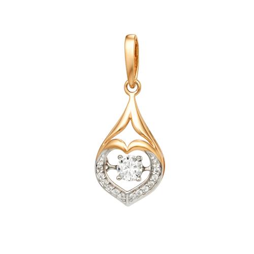 Золотая подвеска с фианитом ДИНАСТИЯ 100248-1102