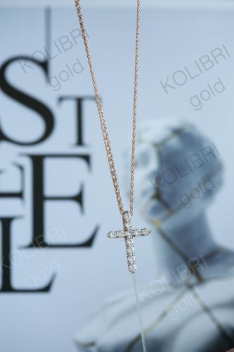 Золотая подвеска с фианитом ДИНАСТИЯ 100358-1102