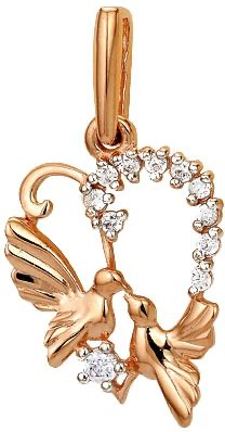 Золотая подвеска с фианитом МАГИЯ ЗОЛОТА 10055000-11