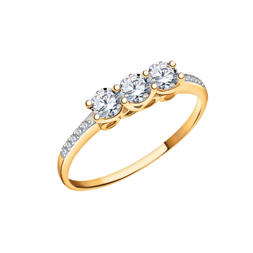 Золотое кольцо дорожка с фианитом АТОЛЛ 10068