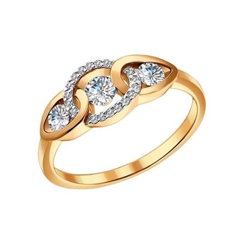 Золотое кольцо с бриллиантом SOKOLOV 1010518