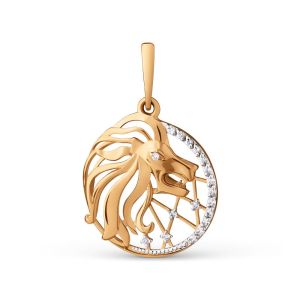 Золотая подвеска знак зодиака с фианитом ДИНАСТИЯ 101208-1102