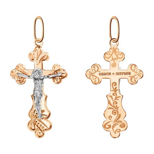 Золотая подвеска крест ГОЛДЕН ГЛОБ 102-ИХ-18.13-03