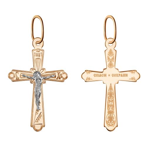 Золотая подвеска крест ГОЛДЕН ГЛОБ 102-ИХ-22.23-11