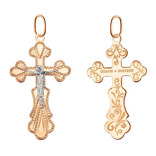 Золотая подвеска крест ГОЛДЕН ГЛОБ 102-ИХ-24.01-01