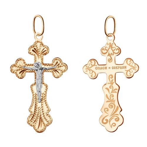 Золотая подвеска крест ГОЛДЕН ГЛОБ 102-ИХ-24.01-04