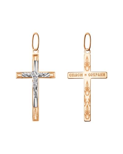 Золотая подвеска крест ГОЛДЕН ГЛОБ 102-СБ-26.09-03