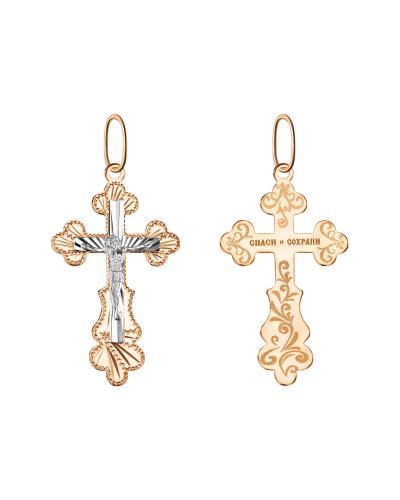 Золотая подвеска крест ГОЛДЕН ГЛОБ 102-СБ-26.13-02