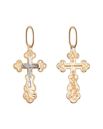 Золотая подвеска крест ГОЛДЕН ГЛОБ 102-СБ-30.01-12