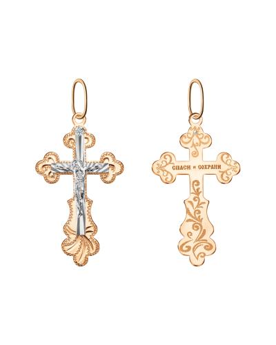 Золотая подвеска крест ГОЛДЕН ГЛОБ 102-СК-26.13-04