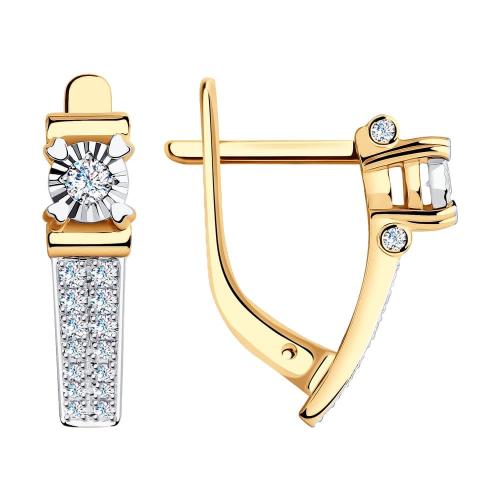 Золотые серьги с бриллиантом SOKOLOV 1020742